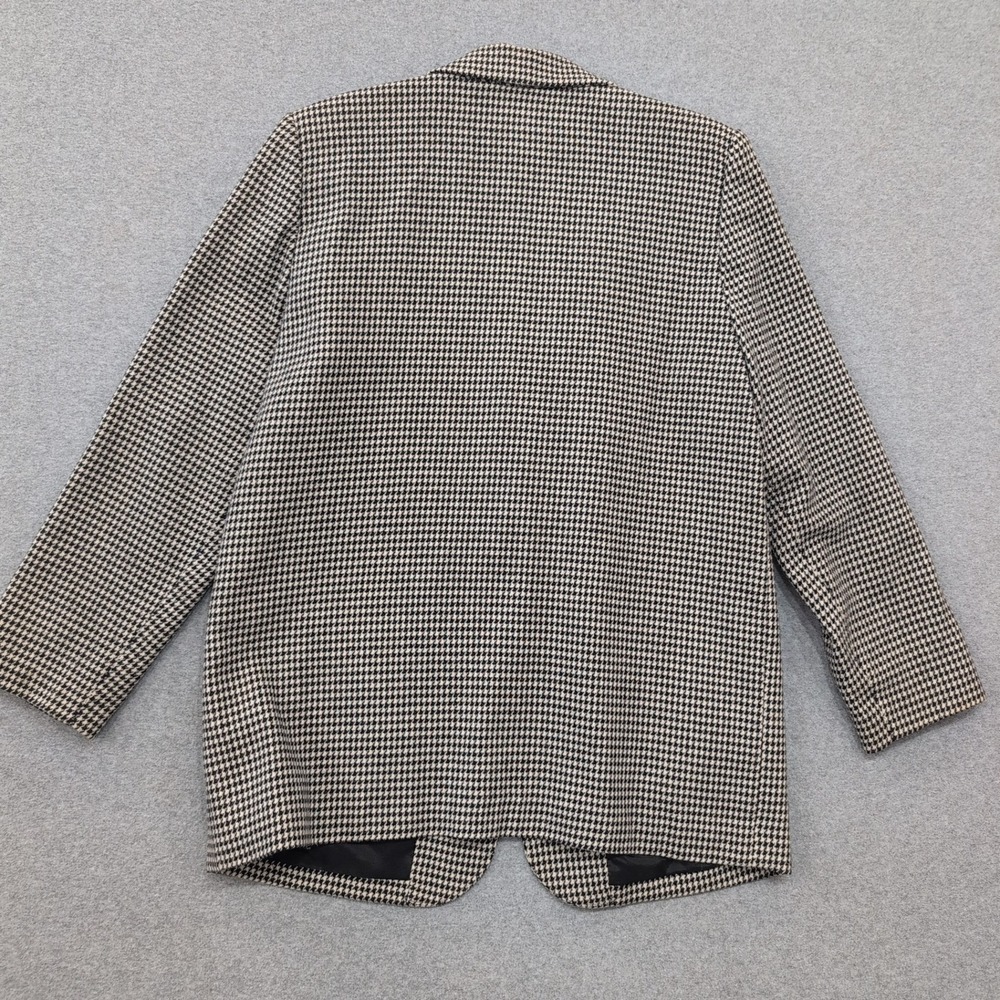 Sag Harbor Women's Houndstooth Blazer Size 14 Single Button Wool Blend - Picture 4 of 4